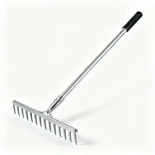 Landscape rake: A steel landscape levelling rake