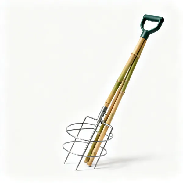 Plant supports: Metal plant support rings and bamboo canes