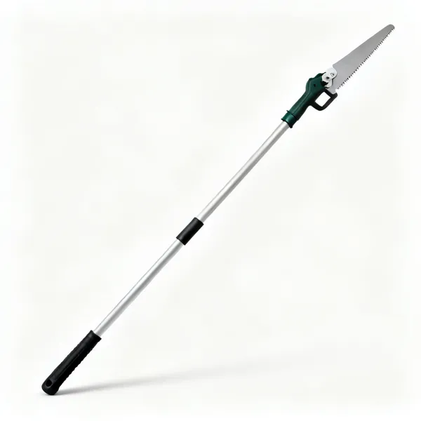 An extendable pole pruner with a saw head