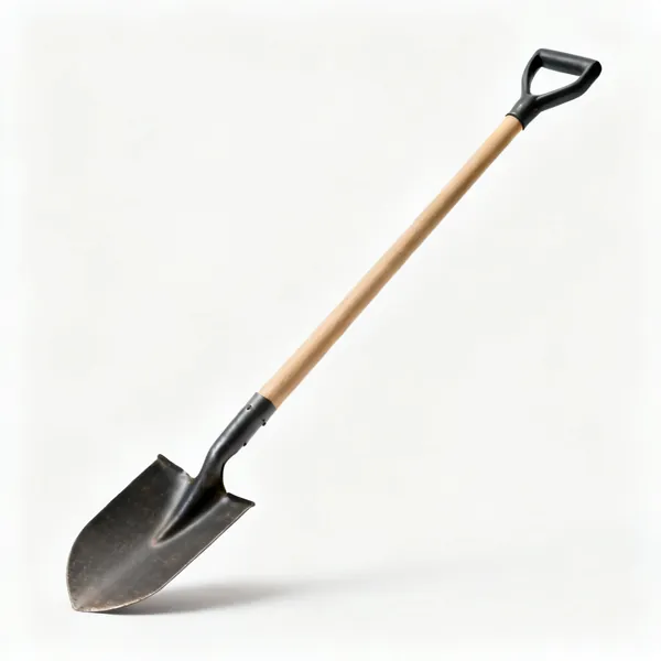Post spade: A long narrow post hole digging spade