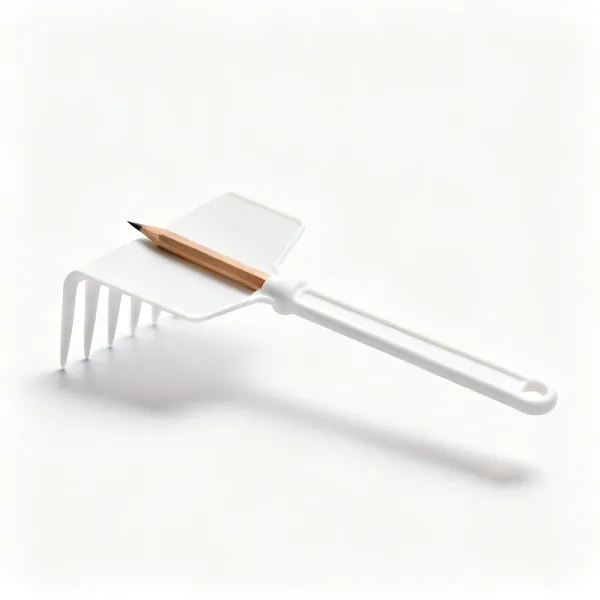 White plastic plant labels with a pencil