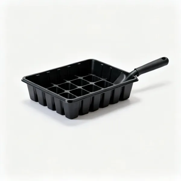 Black plastic seed trays
