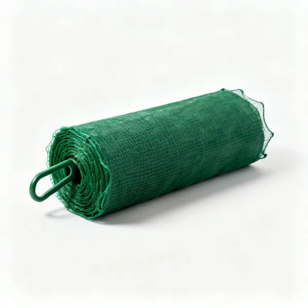 A roll of green shade netting