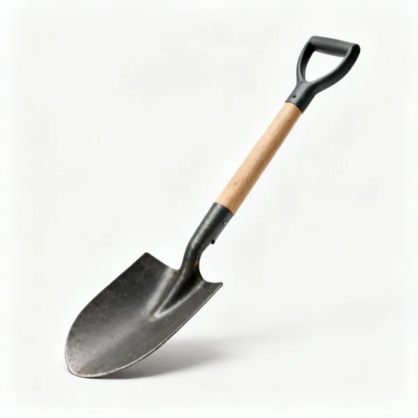 A round mouth garden shovel