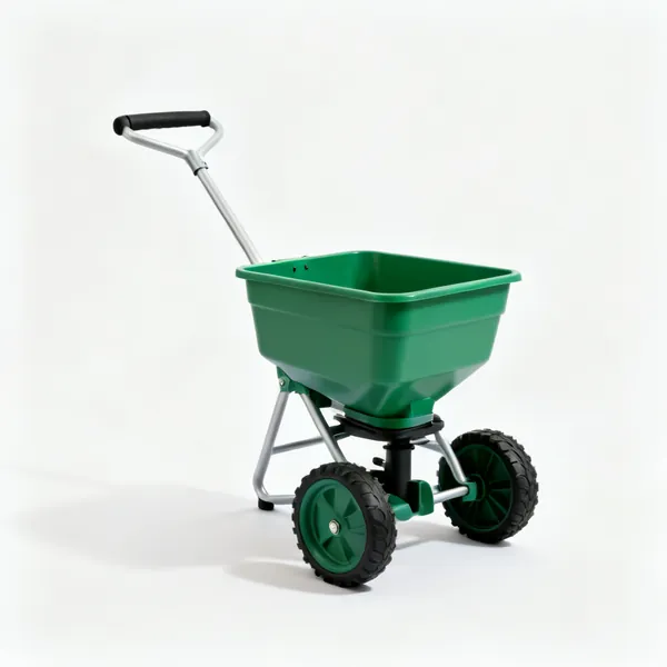A push along lawn fertiliser spreader