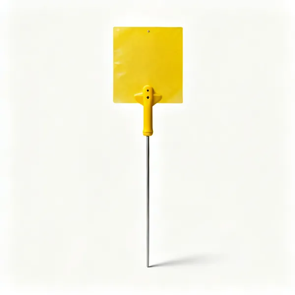 Sticky traps: Yellow sticky insect traps on stakes