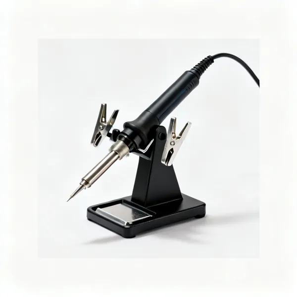 A helping hands soldering stand with clips