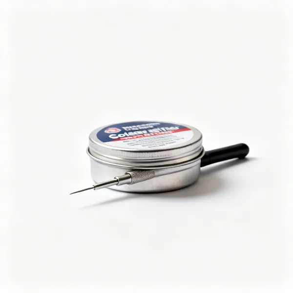 Tip cleaner & tinner: A tin of soldering tip cleaner and tinner
