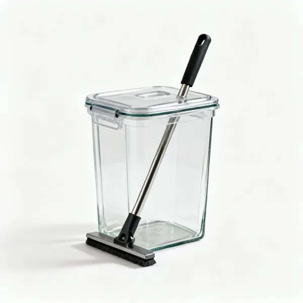 Cullet bin: A lidded bin for glass offcuts