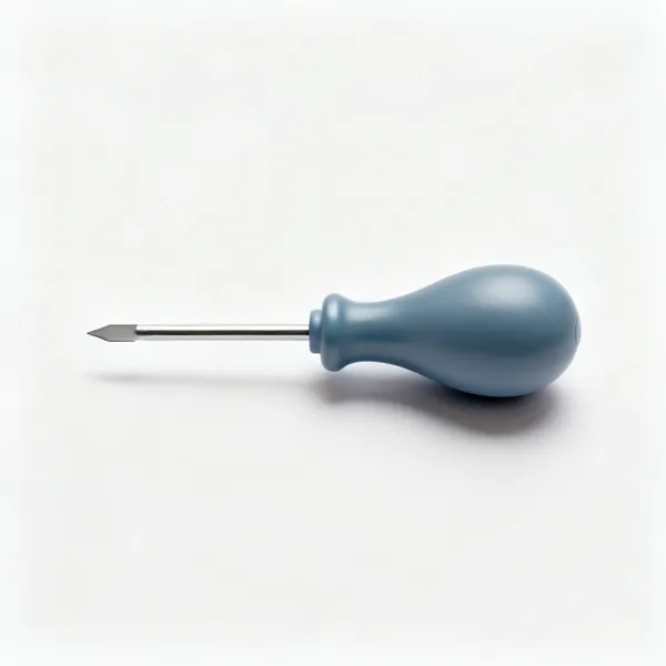 Fat handle screwdriver: A screwdriver with an oversized bulbous rounded plastic handle and a short flat blade