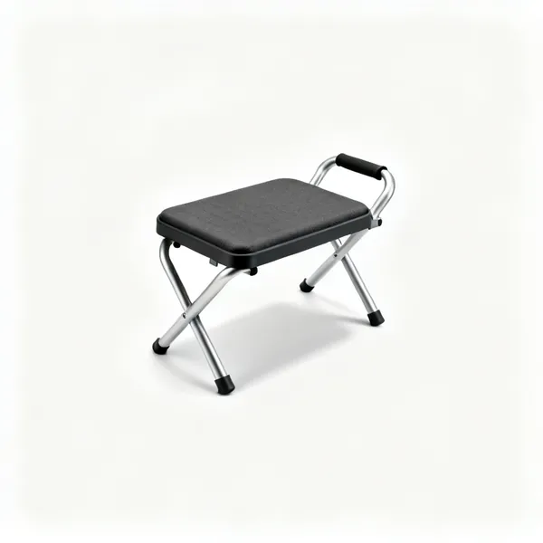Garden kneeler and seat: A folding garden kneeler seat with a padded pad and two tubular steel side rail handles