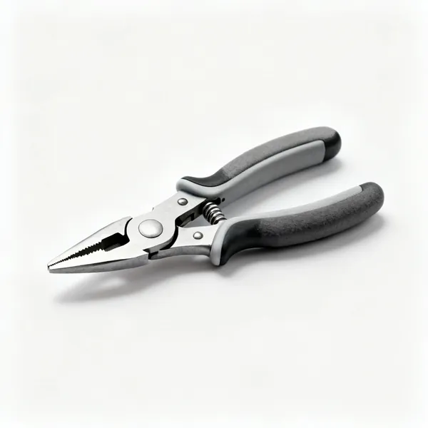 A pair of self opening pliers with a leaf spring between the handles and cushioned grips