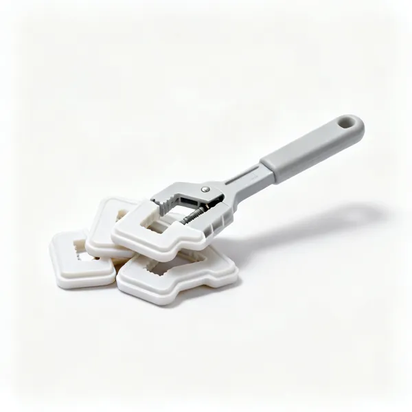 Clamp pads: Several plastic clamp jaw protection pads in a small pile