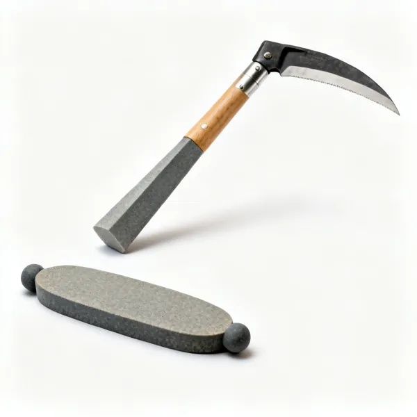 A tapered scythe honing stone, an oval sharpening stone with rounded ends