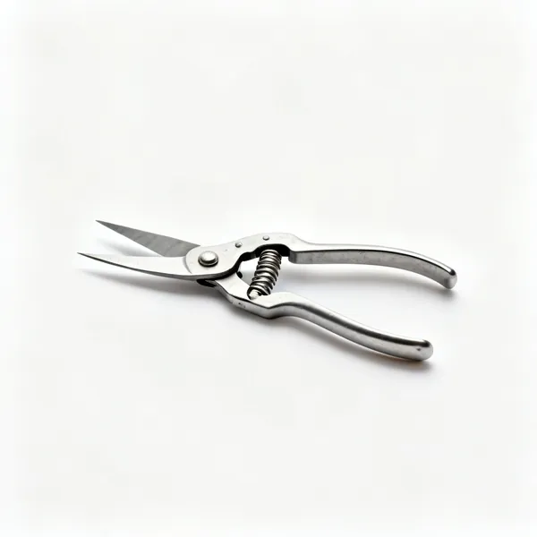 Single spring shears: A pair of single spring sheep shears, one piece of bent sprung steel with two pointed blades