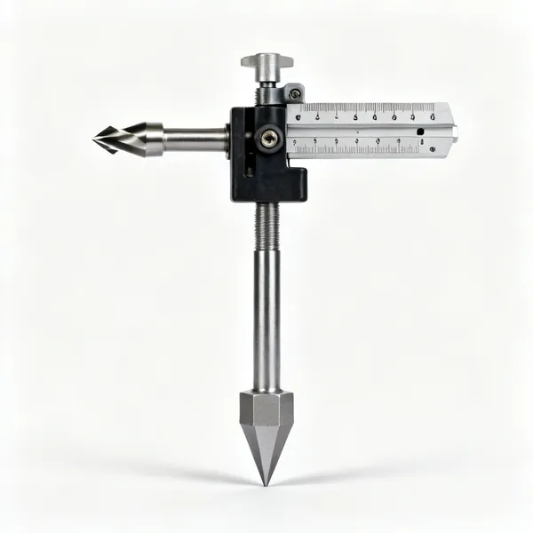 An expansive bit for a brace with an adjustable sliding cutter arm, calibrated scale and square tapered shank