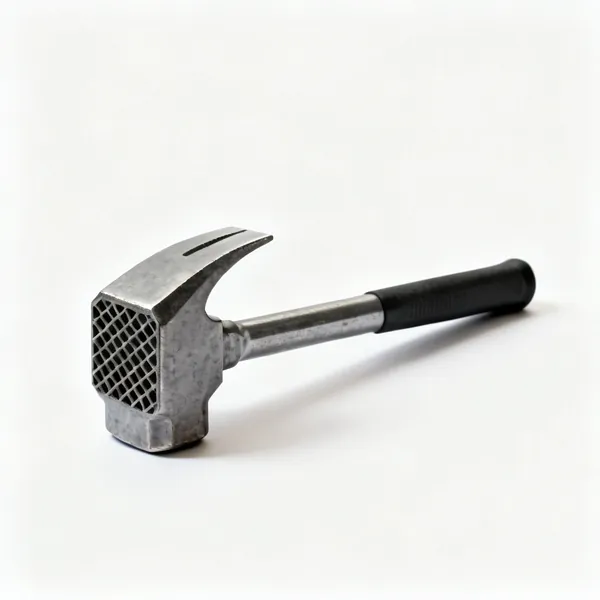 A heavy framing hammer with a milled waffle face and a straight claw