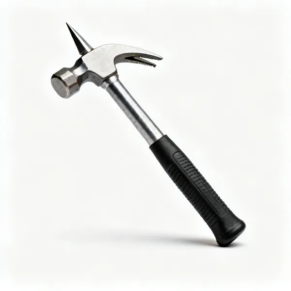 Slater's hammer: A slater's roofing hammer with a pointed spike, a cutting edge and a nail claw