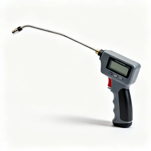 Electronic leak detector: An electronic refrigerant leak detector with a flexible probe wand and a handheld body