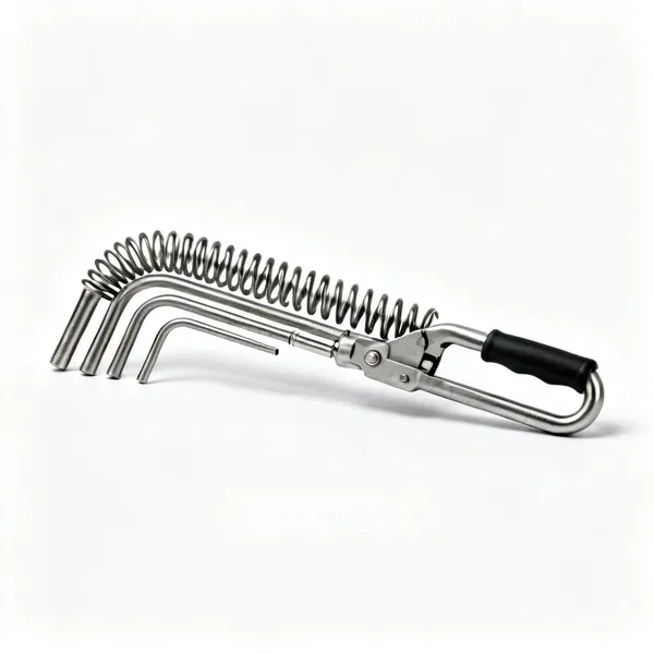 A set of coiled steel pipe bending springs of graduated diameters
