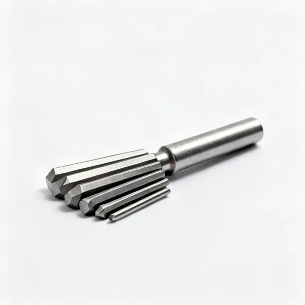 A set of steel swaging punches with stepped tapered ends of graduated sizes