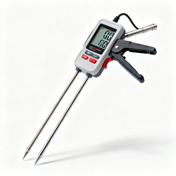 Dual probe thermometer: A dual probe digital thermometer with an LCD display and two pipe clamp probes