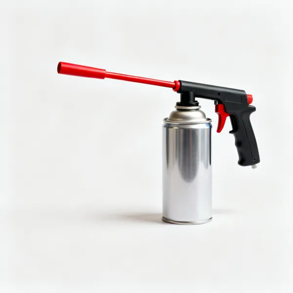A spray can of penetrating oil with a red extension nozzle attached