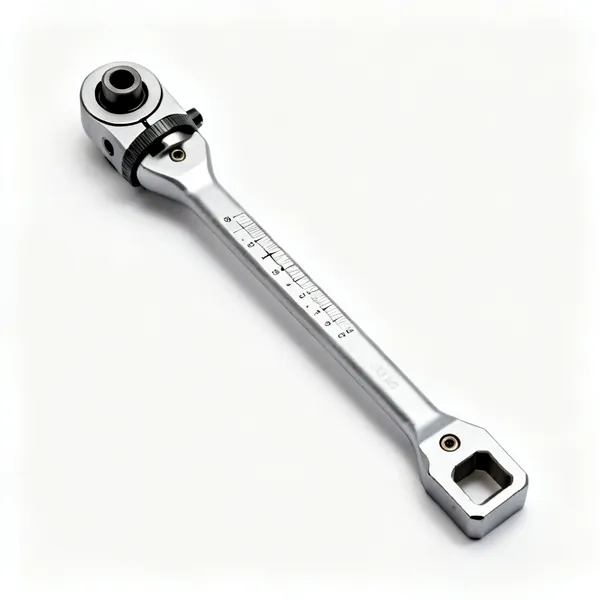 A click type torque wrench with a calibrated scale on the handle, adjustment collar and square drive