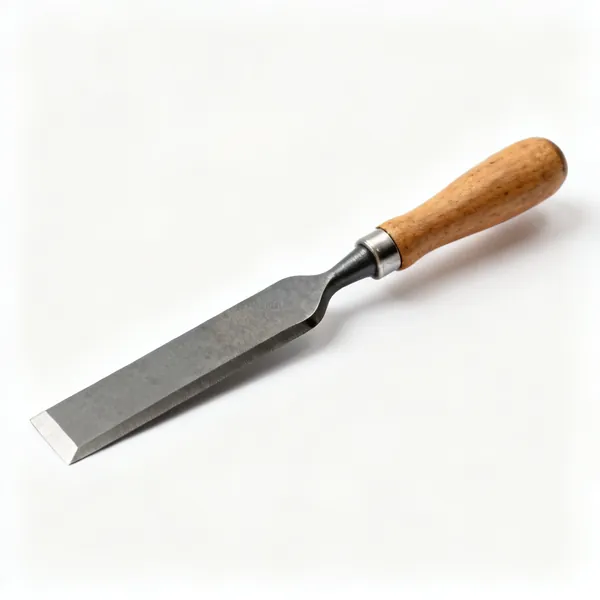 Half round file: A half round engineers file with one flat face and one curved face and a wooden handle