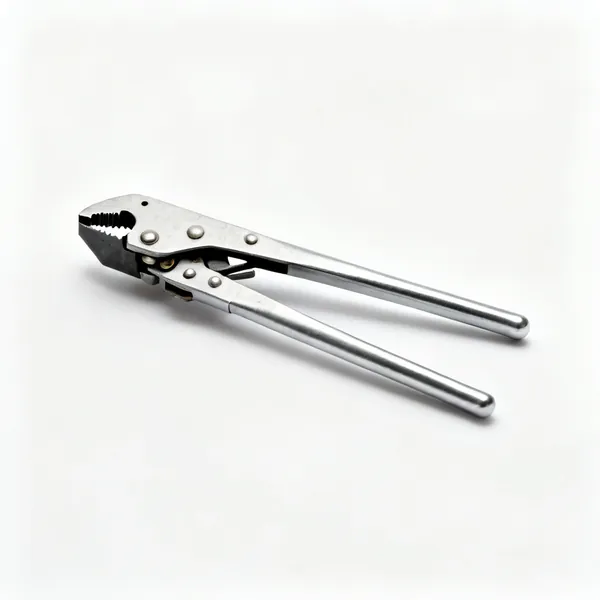 Hand nibbler: A hand sheet metal nibbler with a punch head and two long steel handles