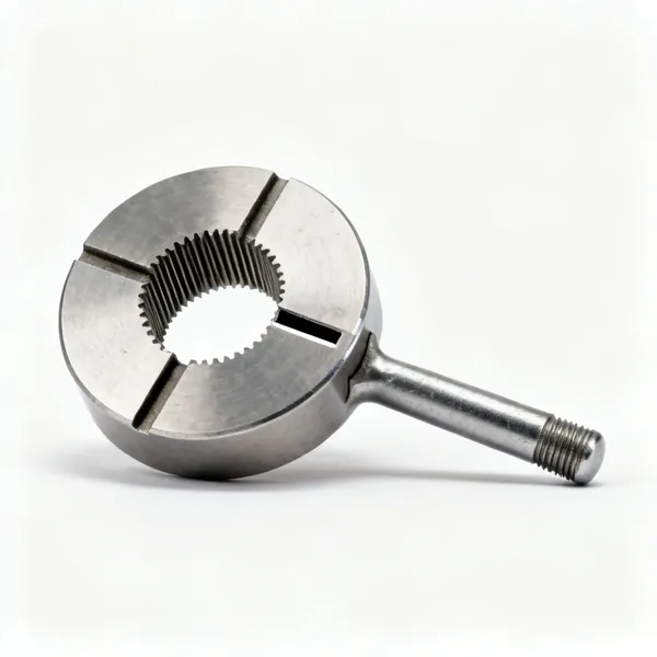 Split dies: A round split threading die, a steel disc with internal cutting threads and a slot