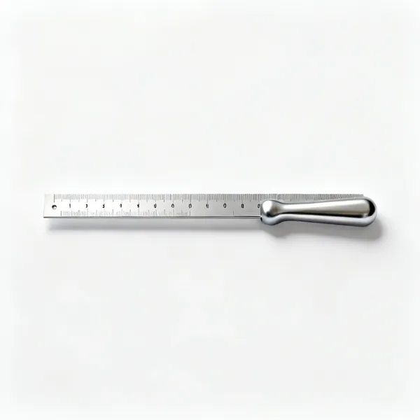Steel rule: A stainless steel engineers rule with etched millimetre graduations along both edges