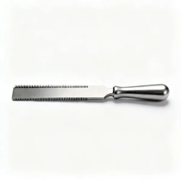 A thread restoring file, a steel bar with different thread pitch profiles along each edge
