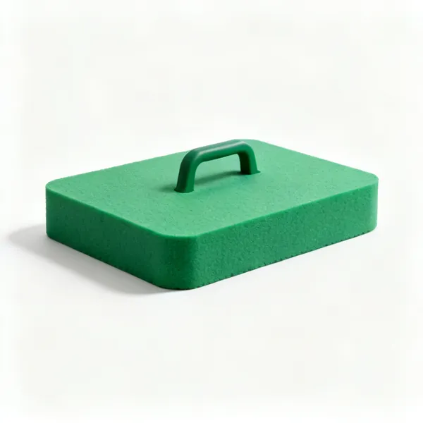 A thick green closed cell foam garden kneeling pad
