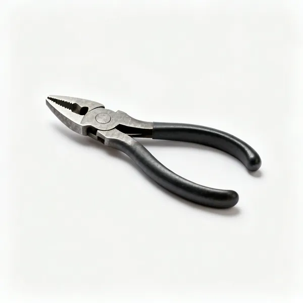 A pair of carpenters pincers with rounded jaws and curved handles