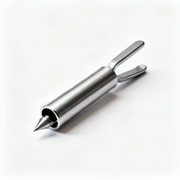 A set of hollow punches, hardened steel tubes with sharpened ends and struck heads