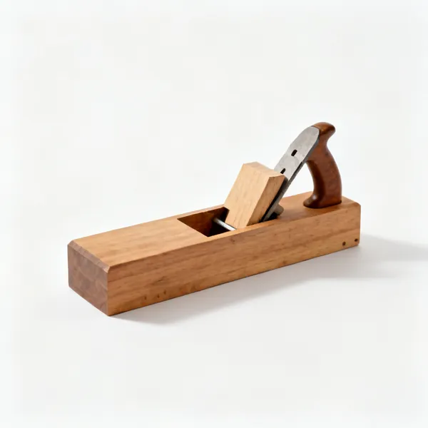 A wooden bench hook with a raised stop block