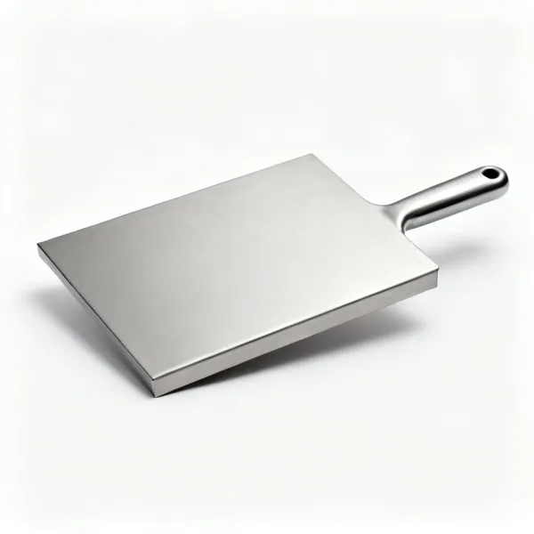 A rectangular steel cabinet scraper plate