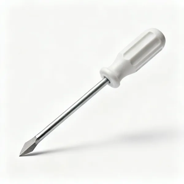A flathead screwdriver with a single flat blade tip