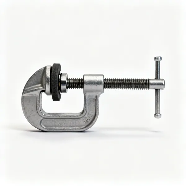A G clamp with a screw thread and swivel pad