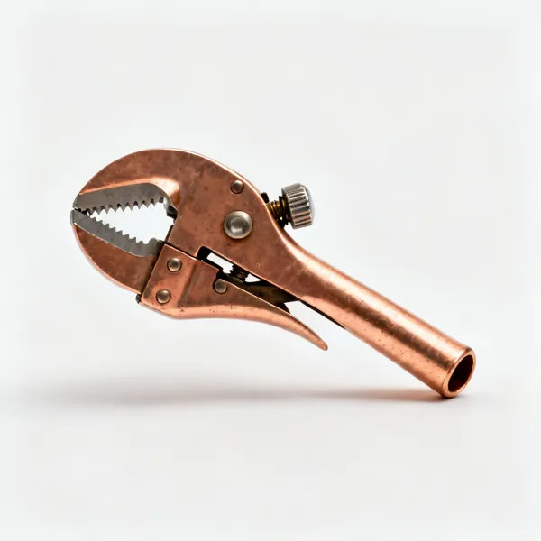 A copper pipe cutter with a cutting wheel and adjustment knob