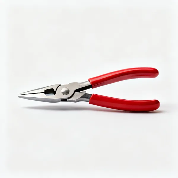 A pair of diagonal side cutters with red handles