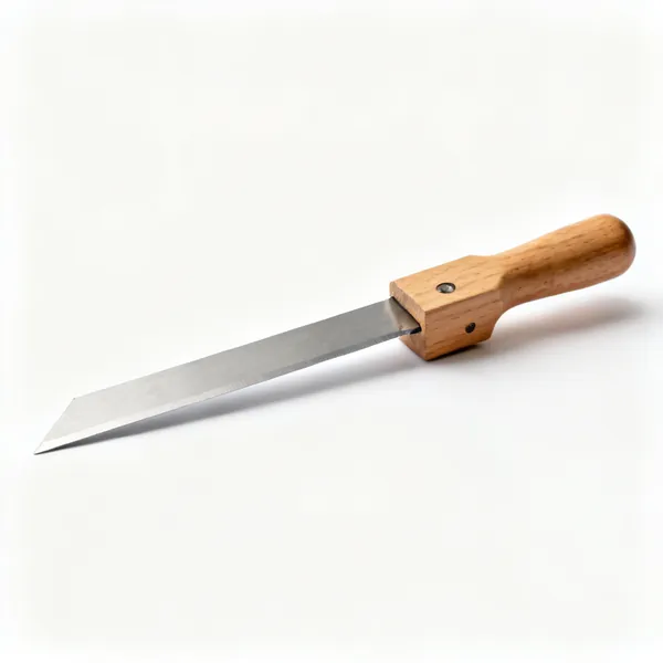 A try square with a wooden stock and steel blade