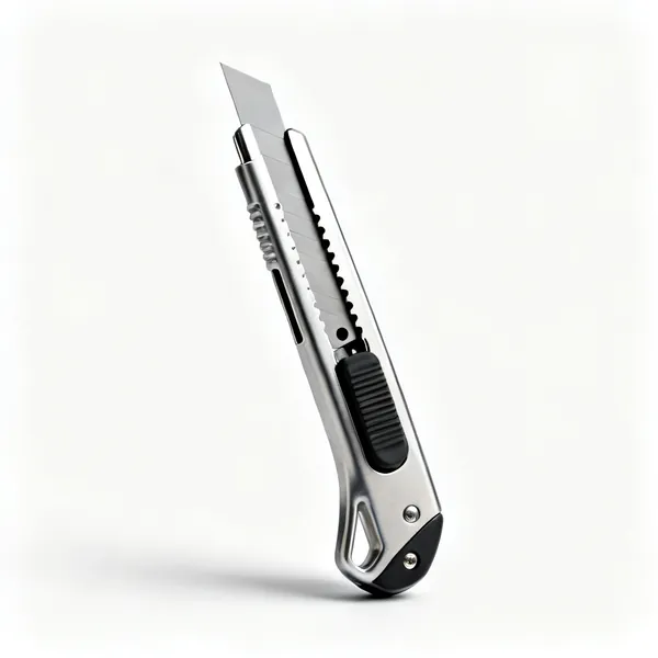A retractable utility knife with a metal body