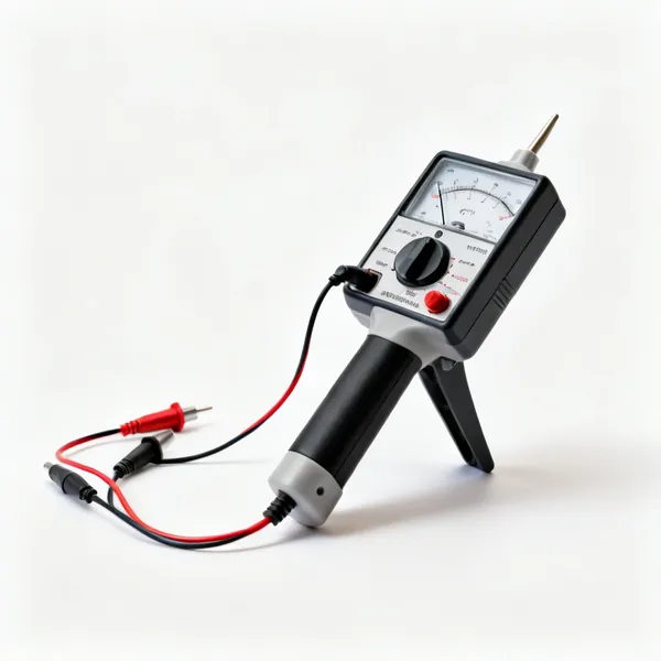 A capacitor tester meter with leads