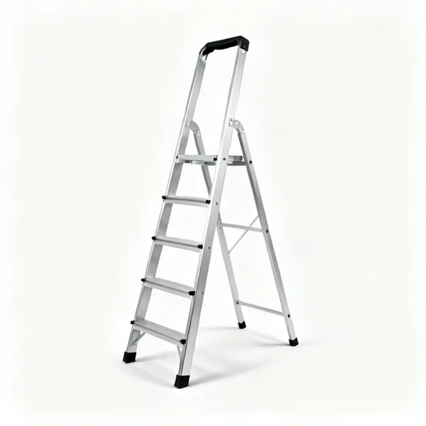 An aluminium extension ladder