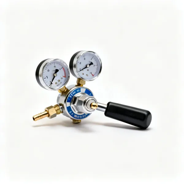 A nitrogen regulator with two gauges