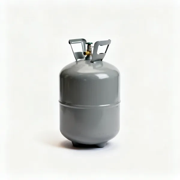 A grey refrigerant recovery cylinder