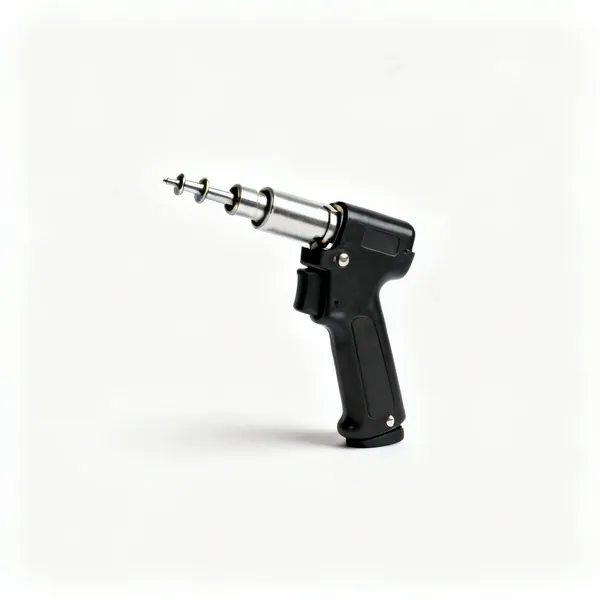 A hand pop rivet gun with rivets