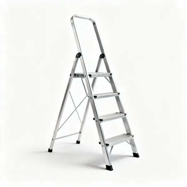 An aluminium platform step ladder